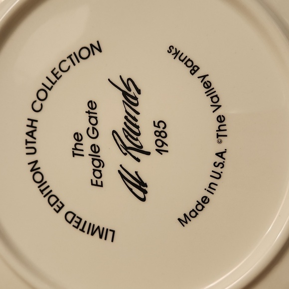 Vintage Limited Edition Utah Collector Plate 1985 The Eagle Gate - Picture 4 of 4